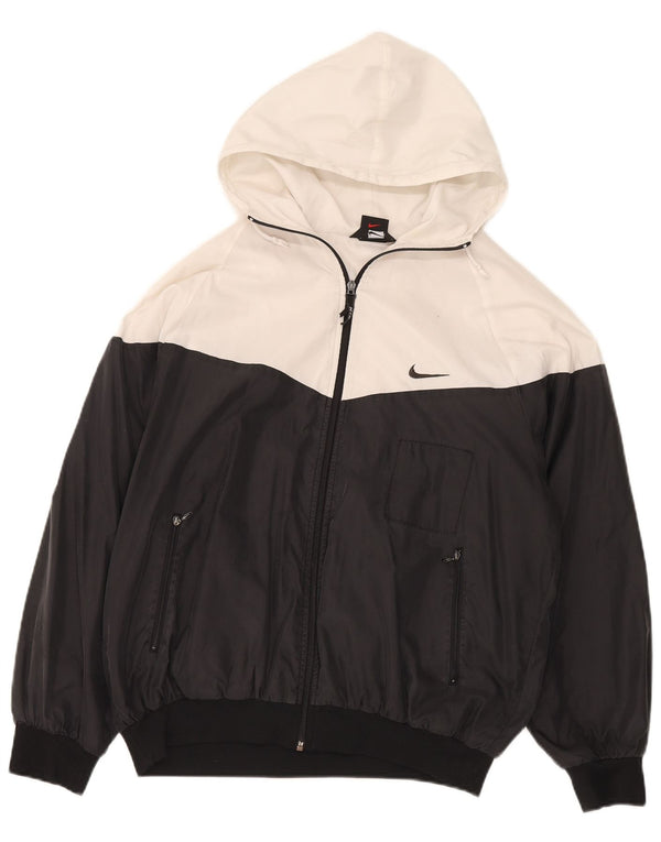 Męska kurtka bomber z kapturem NIKE o luźnym kroju, UK 39/41, średni czarny, blok kolorów