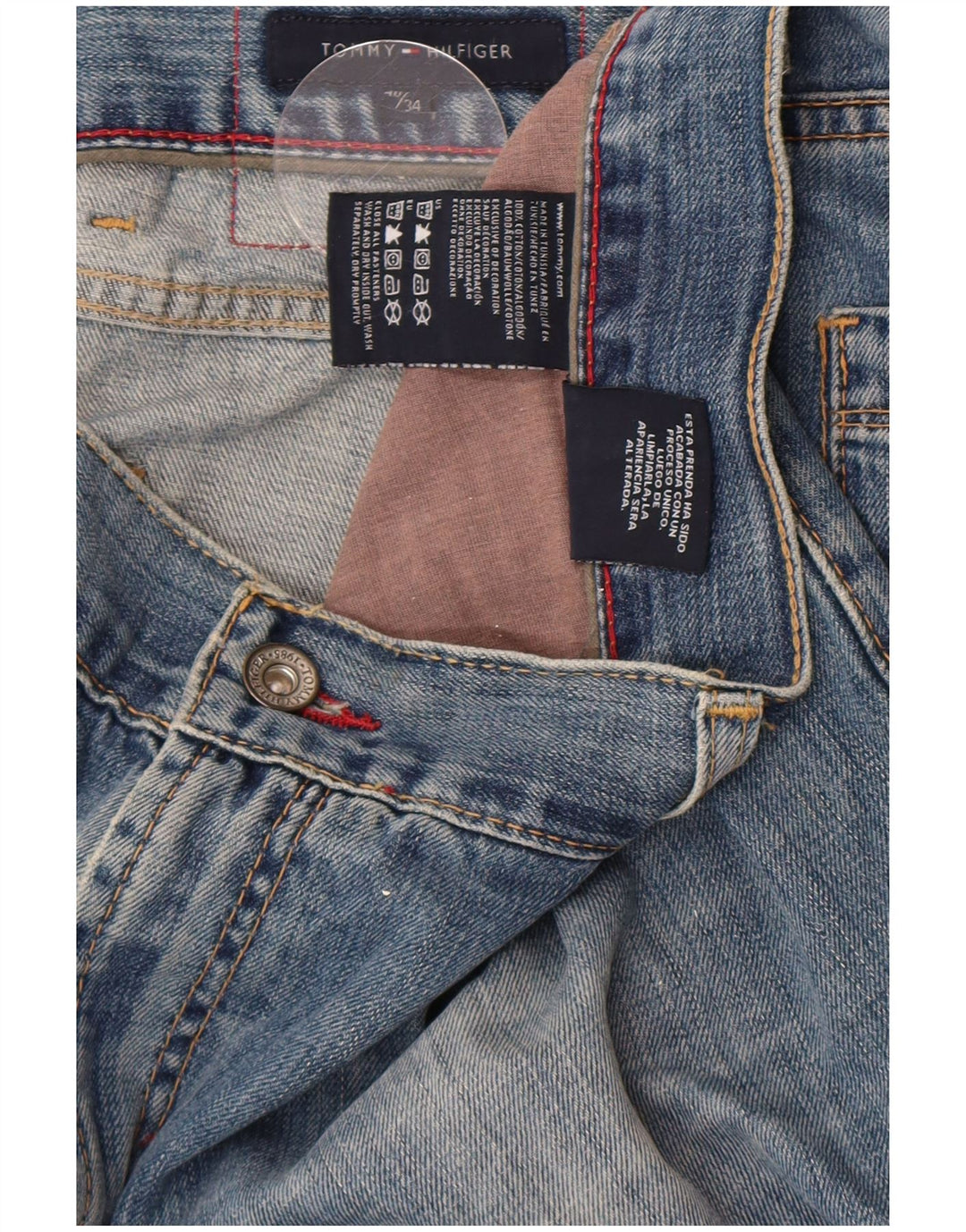 Męskie proste dżinsy Tommy Hilfiger W40 L31 Niebieskie bawełniane