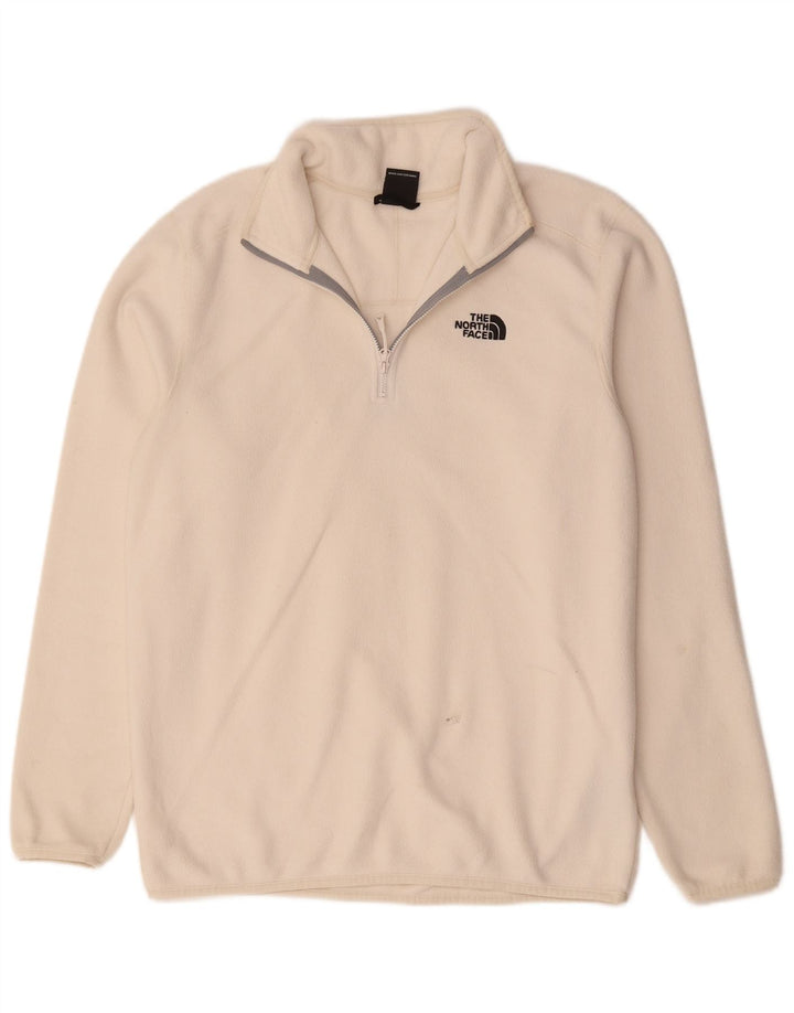 Męski sweter polarowy The North Face z zamkiem błyskawicznym, średni biały poliester