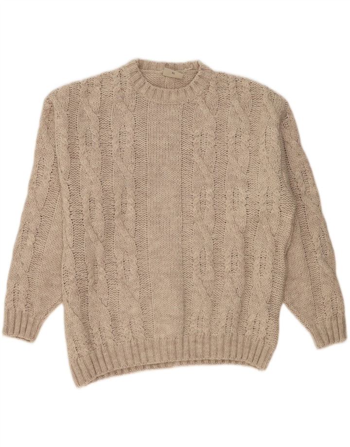 GIN TONIC Mens Crew Neck Jumper Sweater XL Beige Wool Vintage Gin Tonic and Second-Hand Gin Tonic from Messina Hembry 