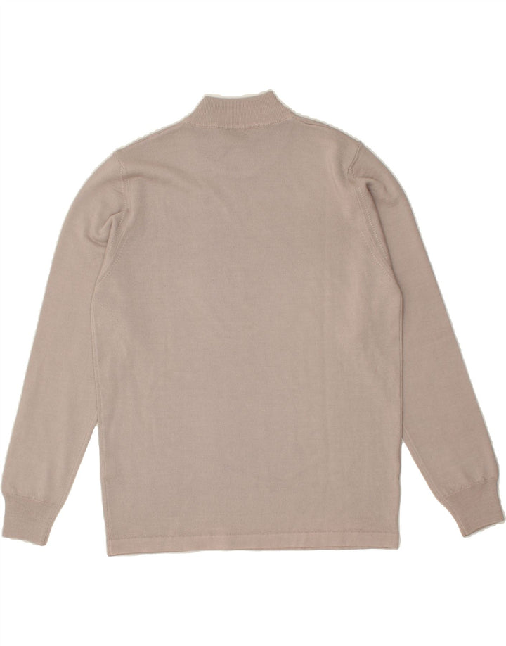 VINTAGE Womens Graphic Turtle Neck Jumper Sweater UK 14 Large Grey Vintage Vintage and Second-Hand Vintage from Messina Hembry 