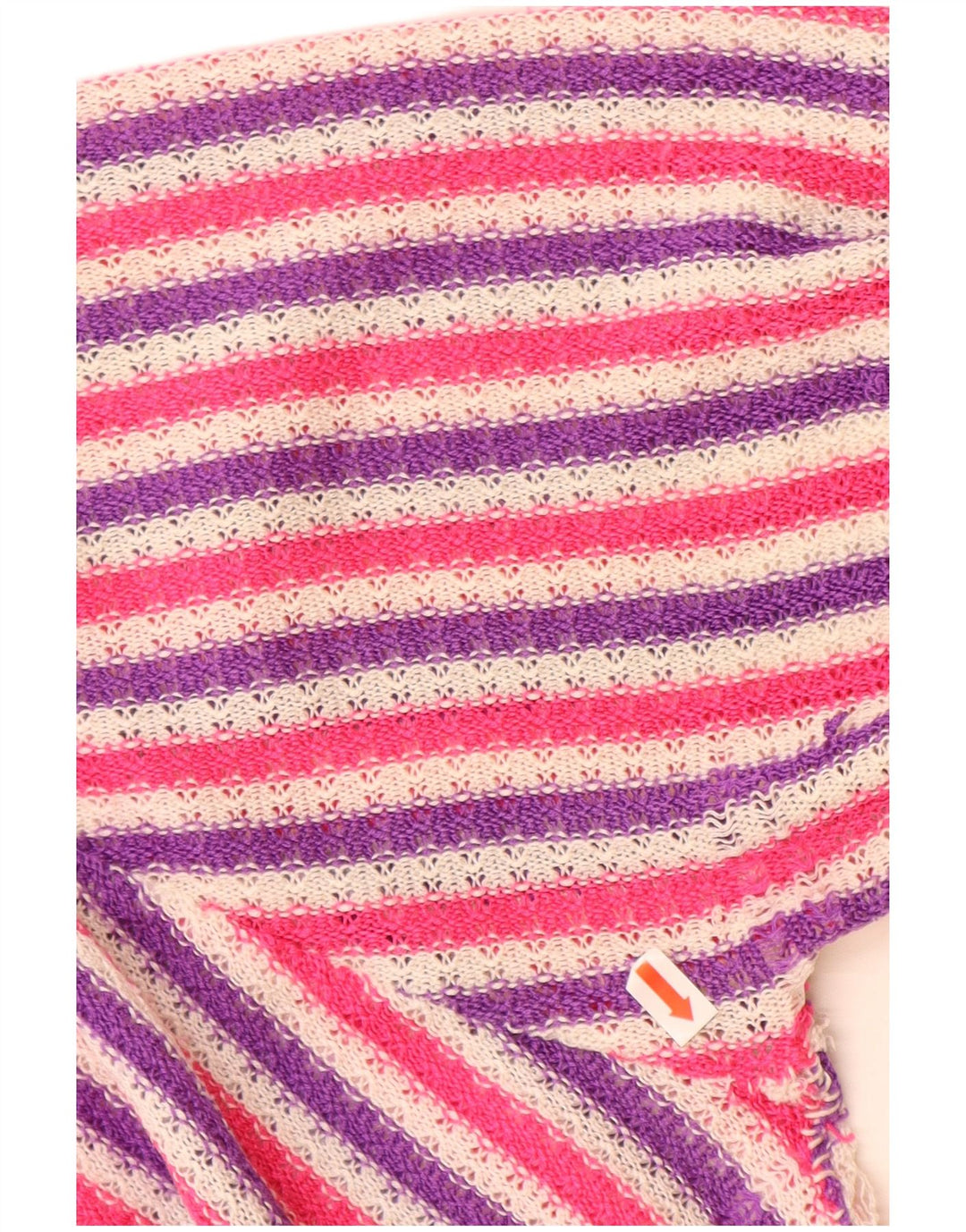 Sweter damski VINTAGE z dekoltem w łódkę UK 14, duże, wielokolorowe paski