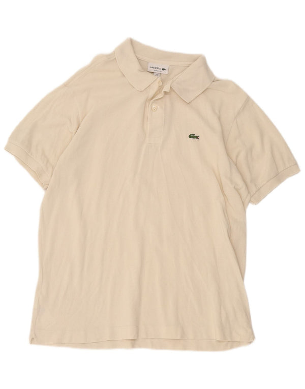 Męska koszulka polo Lacoste o klasycznym kroju, rozmiar 6 XL, z białej bawełny