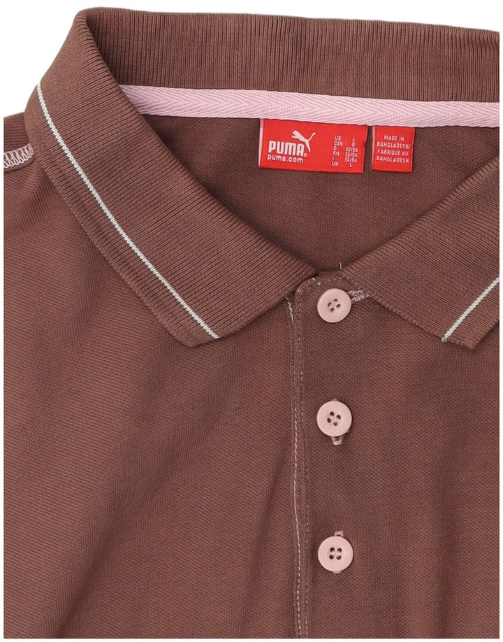 Męska koszulka polo Puma, duża, brązowa, bawełniana