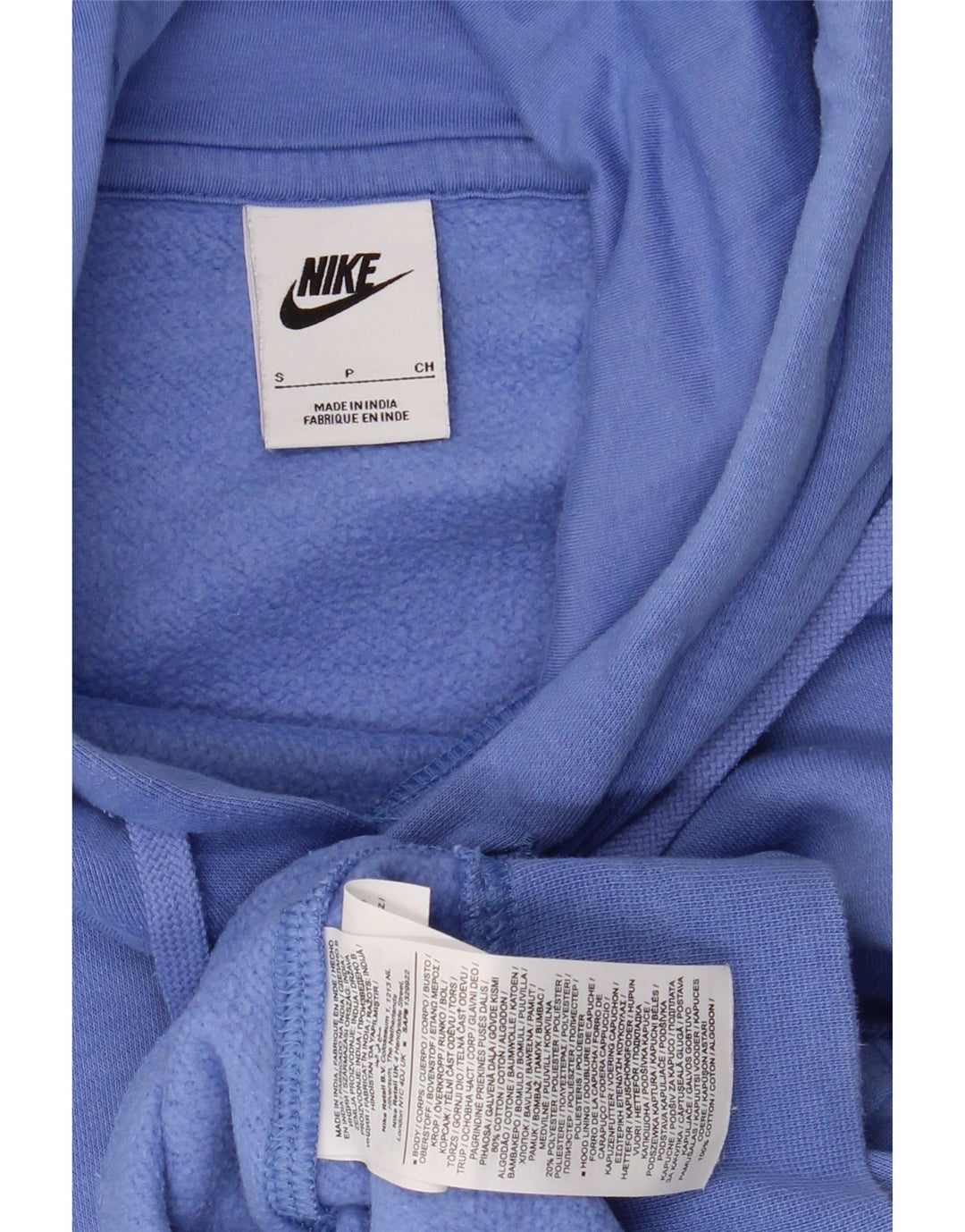 Męski sweter z kapturem NIKE, mały, niebieski, bawełniany