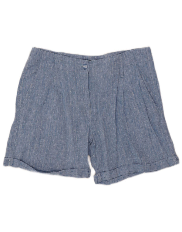 Marks & Spencer Womens Pegged Chino Shorts UK 12 Medium W32 Blue Geometric