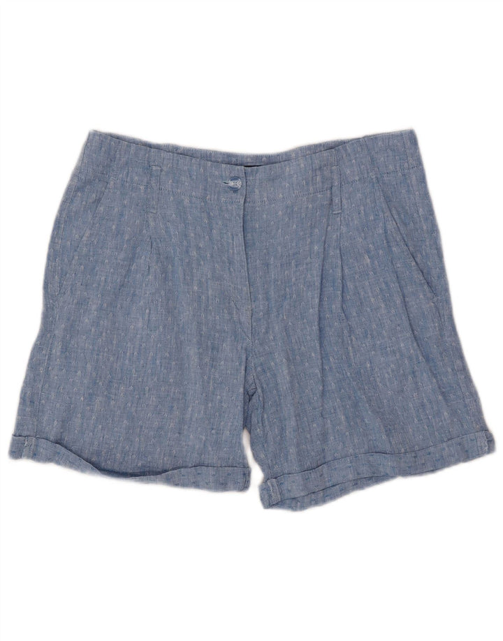 Marks & Spencer Damskie spodenki Chino UK 12 Medium W32 Niebieskie geometryczne