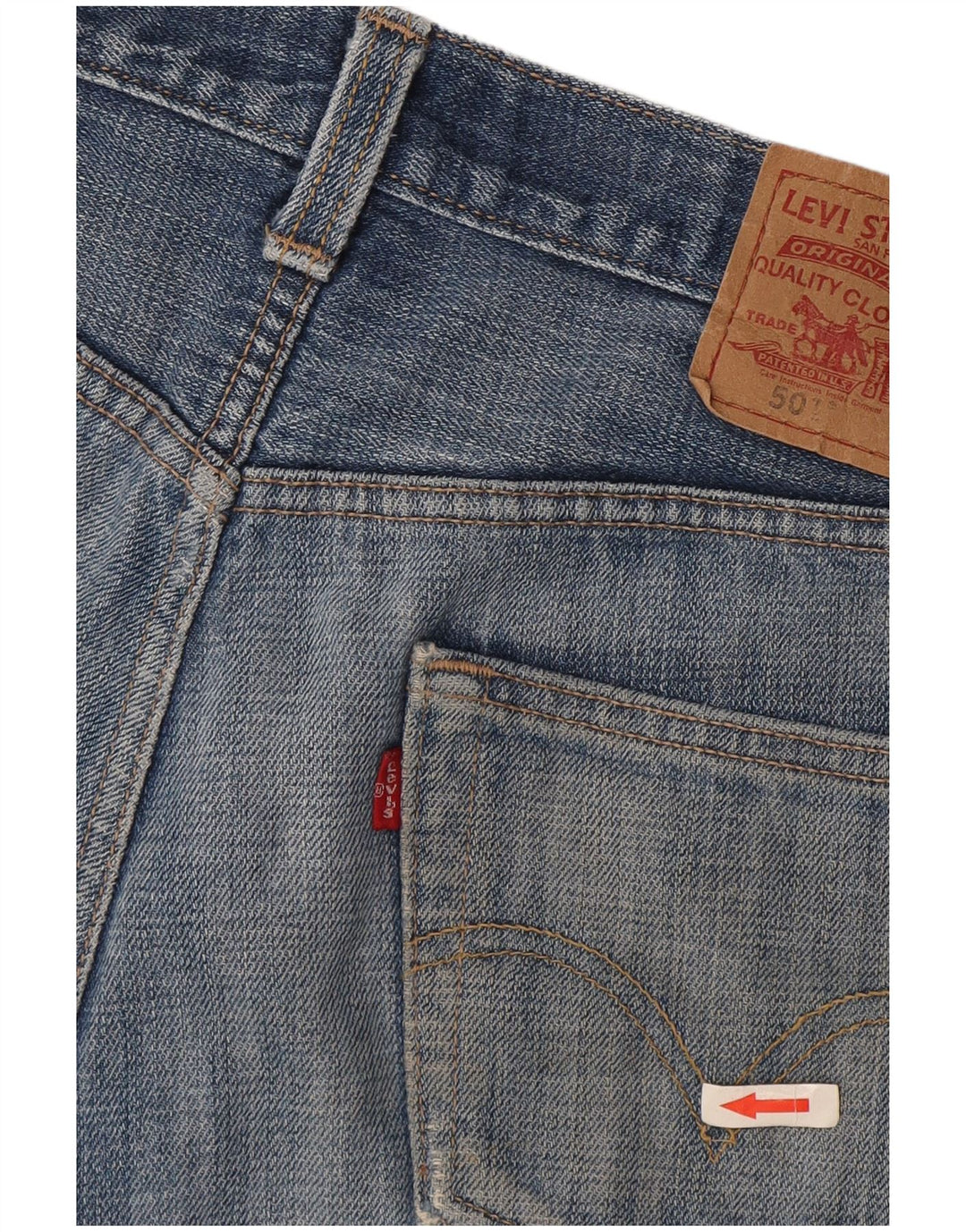 Damskie spodenki jeansowe Levi's 501 w trudnej sytuacji W30 Średnioniebieskie bawełniane