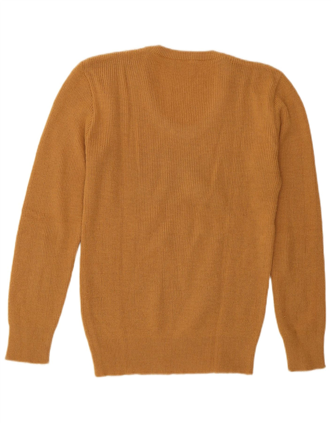 Sweter damski w stylu vintage z okrągłym dekoltem UK 12 Średni brązowy geometryczny