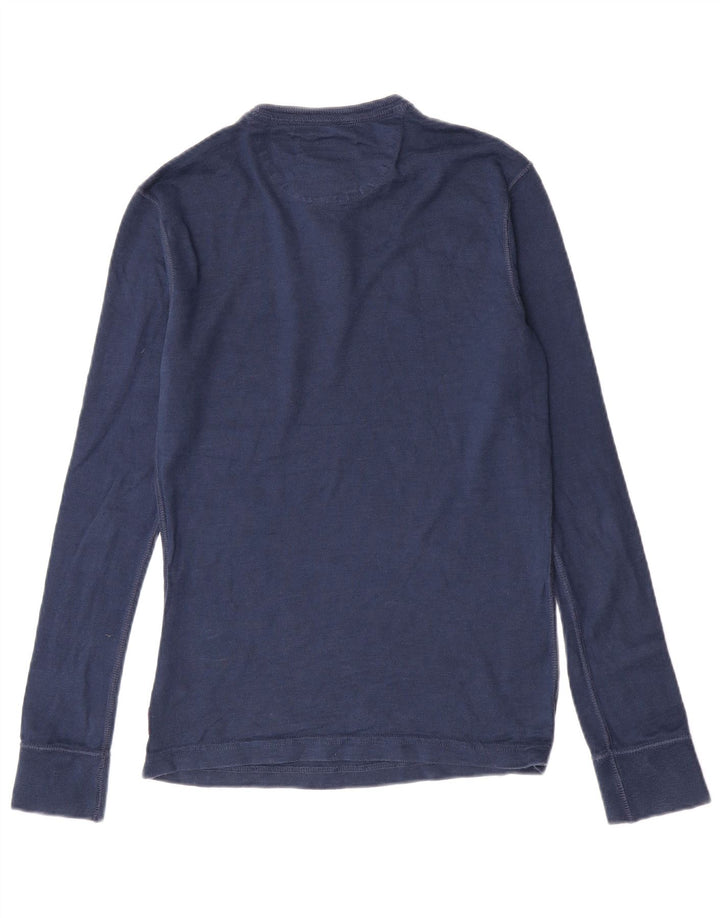 Męski top Superdry z długim rękawem, mały, granatowy, bawełniany