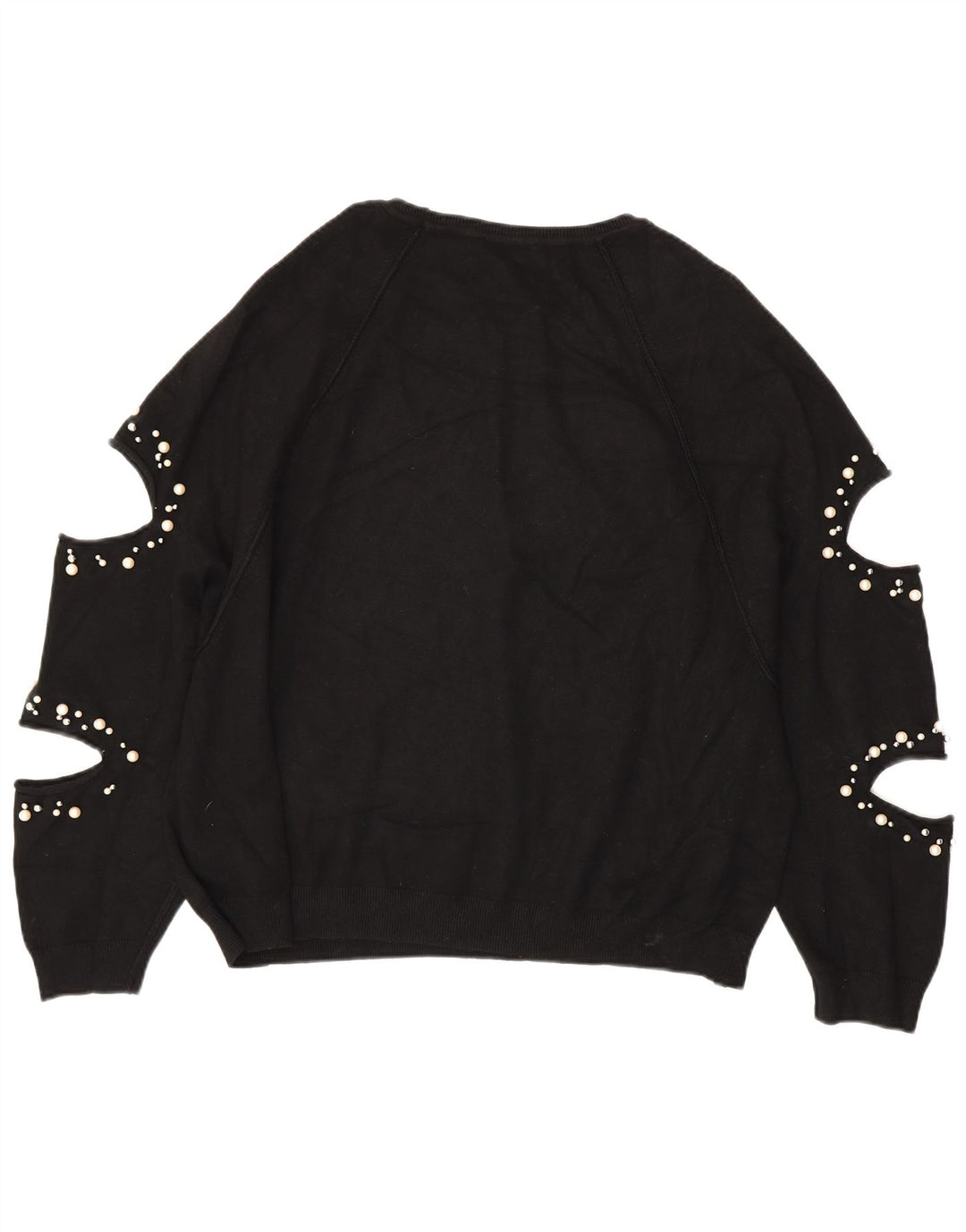 Damski sweter oversize z dekoltem w łódkę ZARA UK 14, średni czarny