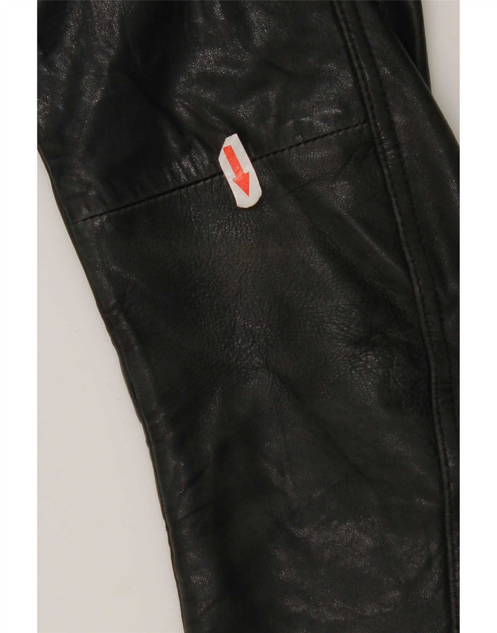 Kurtka skórzana damska Massimo Dutti Biker UK 10, mała czarna