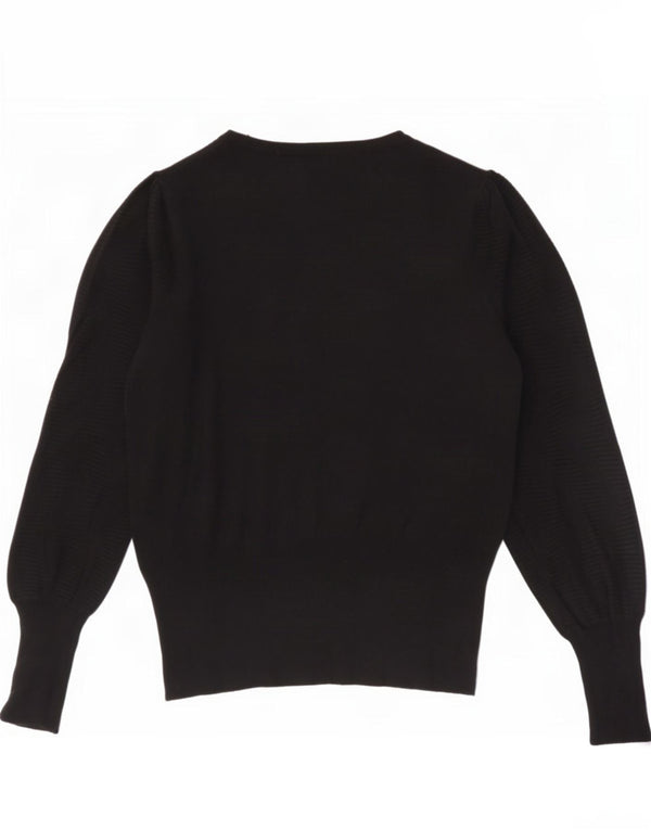 Marks & Spencer Damski sweter z dekoltem w łódkę UK 10 Small, czarna wiskoza