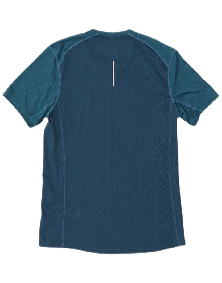 Męski T-shirt Nike Dri Fit Top, mały, niebieski, poliester z blokami kolorów