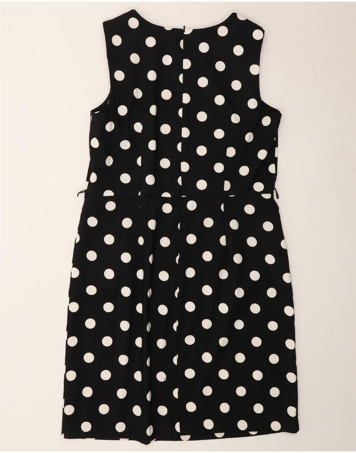 AGB Womens Sleeveless Sheath Dress UK 14 Medium Black Polka Dot Polyester Vintage AGB and Second-Hand AGB from Messina Hembry 