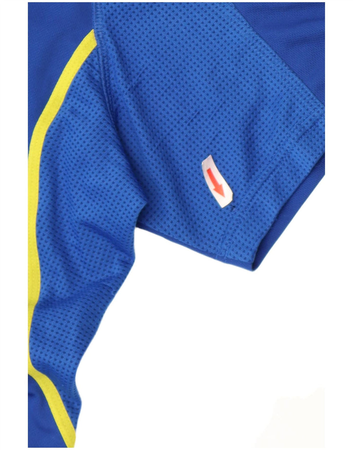 Męski T-shirt Adidas z zamkiem błyskawicznym, średni niebieski poliester