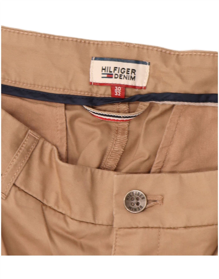 Damskie spodnie typu slim chino TOMMY HILFIGER W30 L28 beżowa bawełna