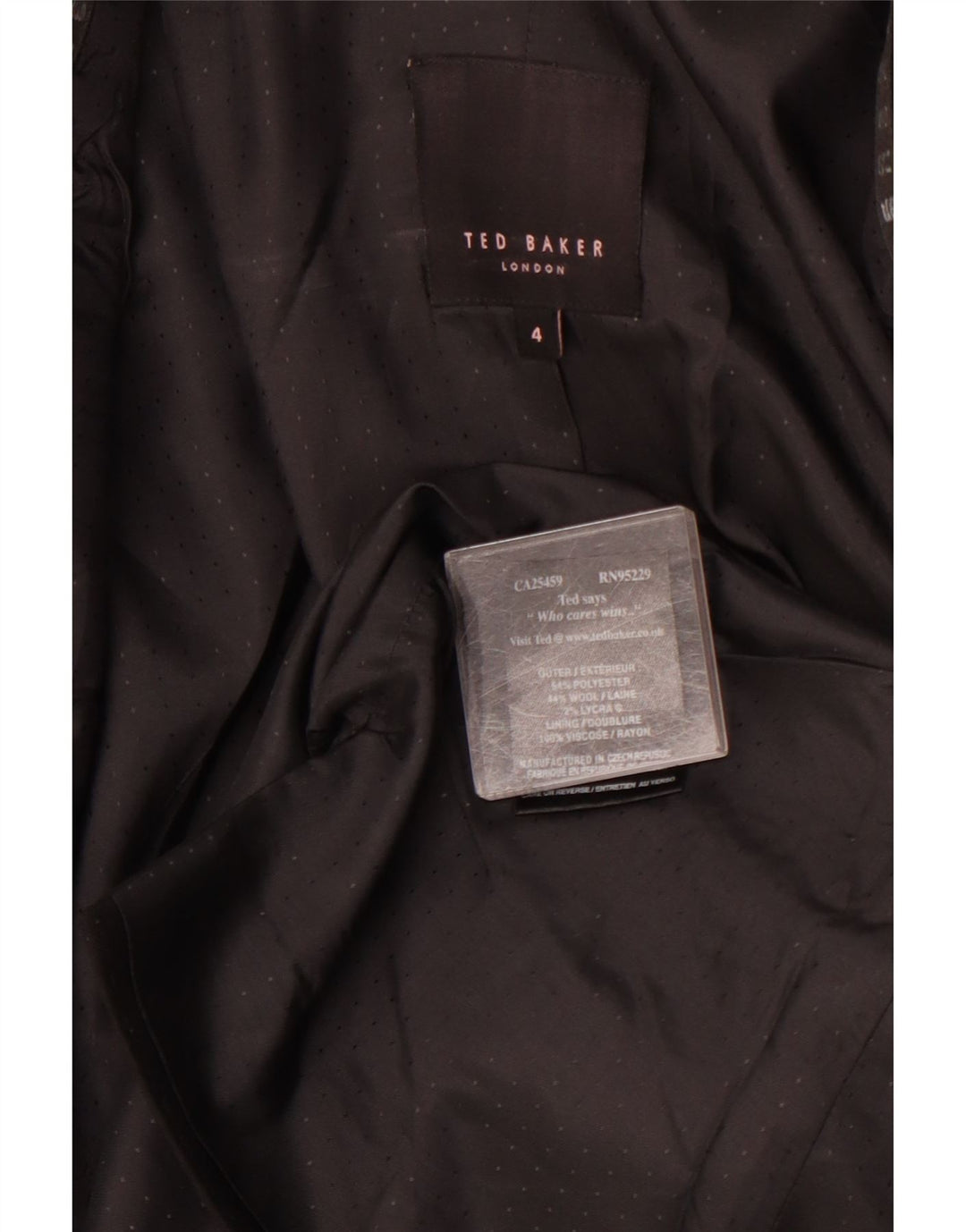 Damska marynarka zapinana na 1 guzik TED BAKER, rozmiar 4, duża, czarna w kropki