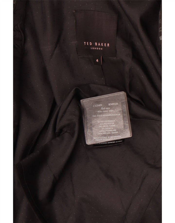 Damska marynarka zapinana na 1 guzik TED BAKER, rozmiar 4, duża, czarna w kropki