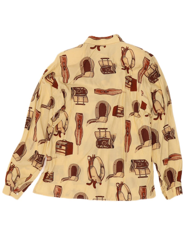 Damska bluzka koszulowa oversize VINTAGE UK 14 Medium Off White