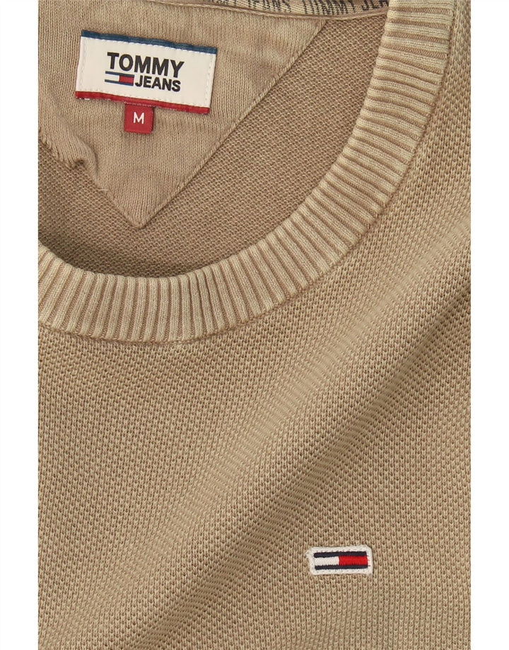 TOMMY HILFIGER Mens Crew Neck Jumper Sweater Medium Beige Vintage Tommy Hilfiger and Second-Hand Tommy Hilfiger from Messina Hembry 
