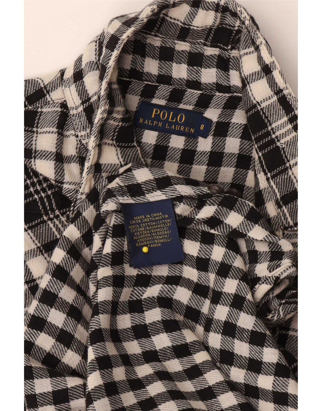 Koszula damska Polo Ralph Lauren US 8, średnia, czarna bawełniana kratka