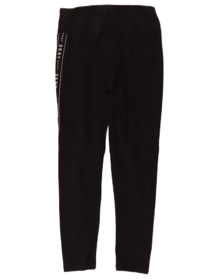 Damskie legginsy Dkny Crop Graphic UK 8 Small, czarne, bawełniane