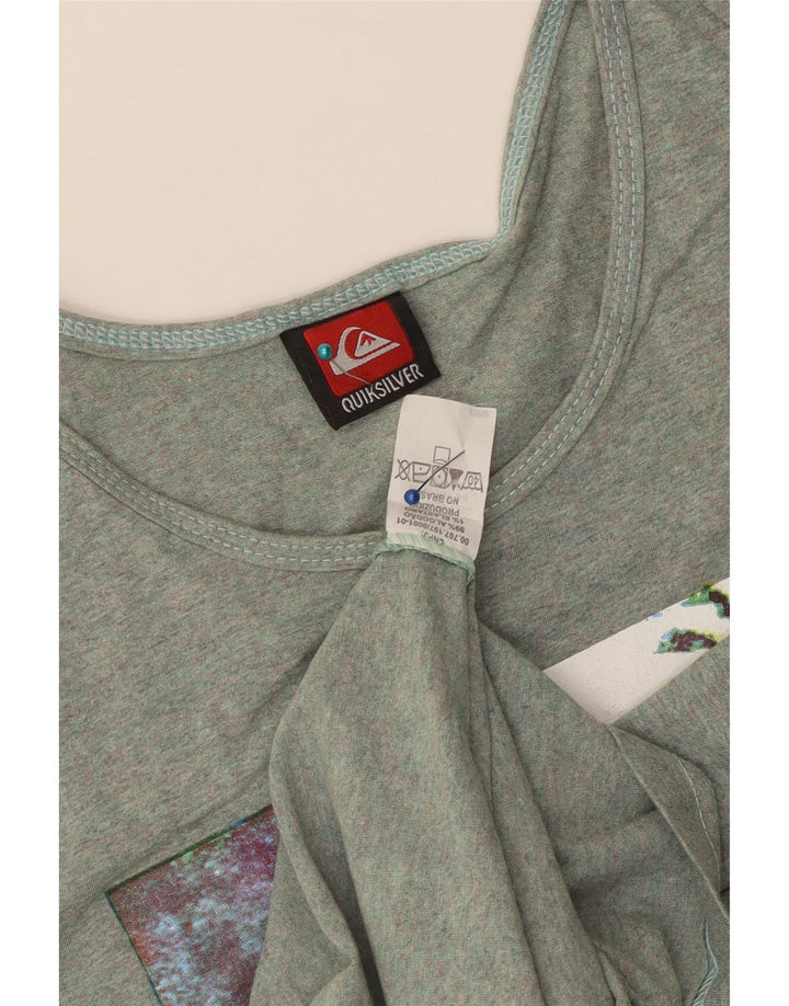 Męska kamizelka z grafiką Quiksilver, mała, zielona bawełna