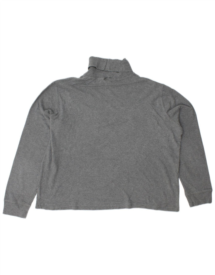 RALPH LAUREN Damski sweter z golfem UK 18 XL, szary, bawełniany