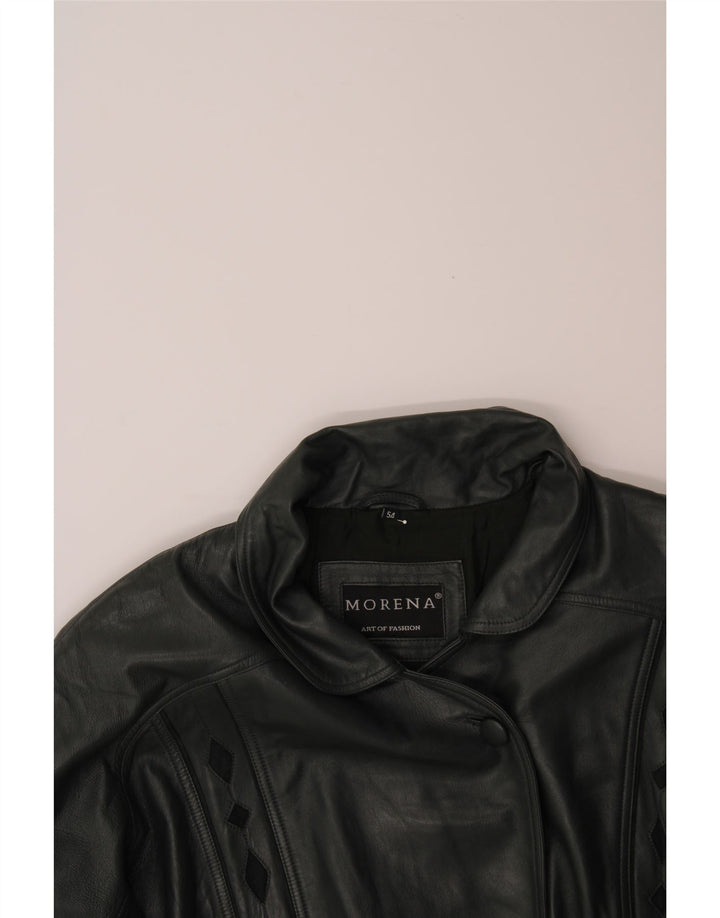 MORENA Womens Leather Jacket IT 54 3XL Black Leather Vintage Morena and Second-Hand Morena from Messina Hembry 