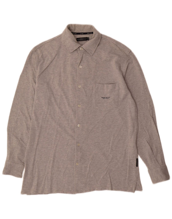 Belfe & Belfe Mens Shirt Large Grey Cotton