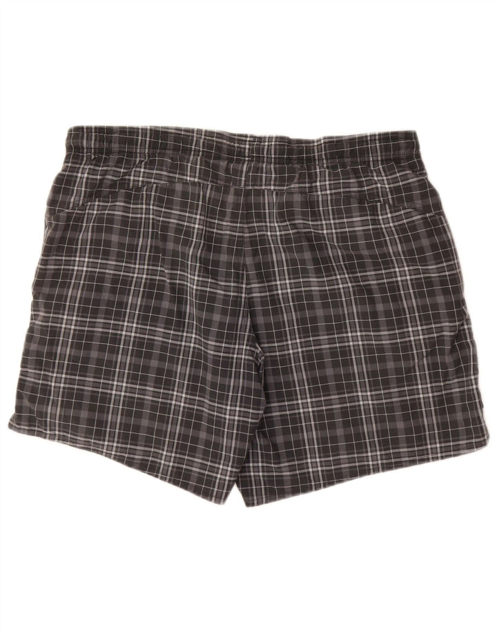 Męskie spodenki kąpielowe Adidas, średnioszare, poliestrowe w kratkę