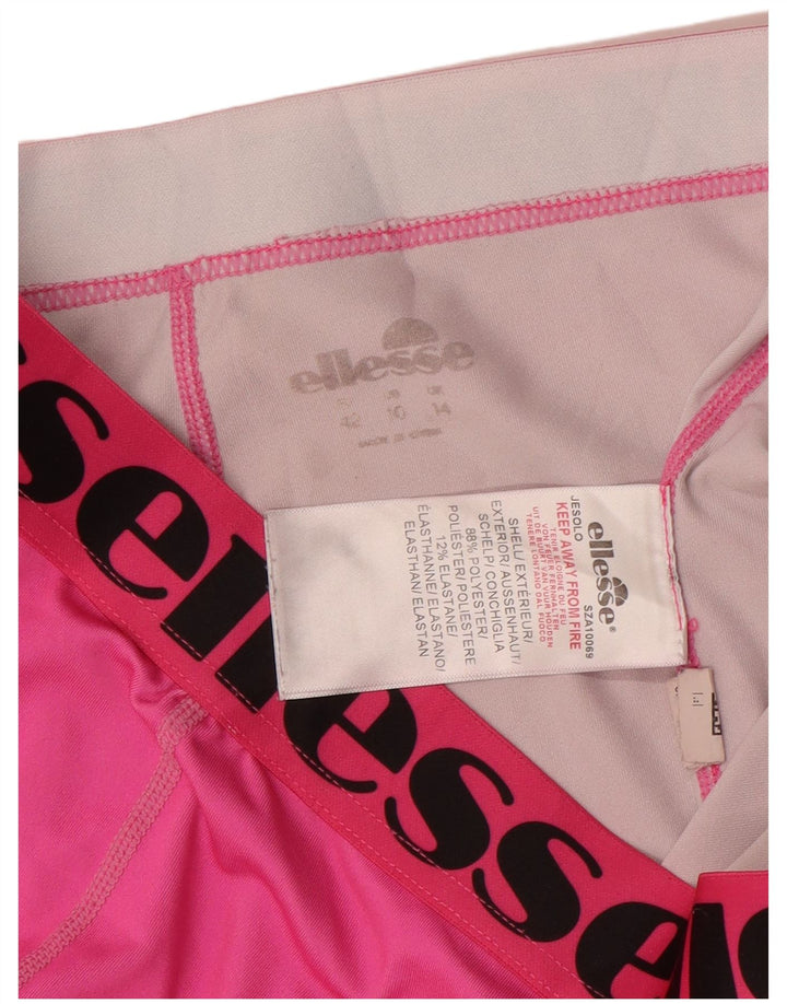Damskie legginsy Ellesse Graphic UK 14, duży, różowy, poliestrowy blok kolorów
