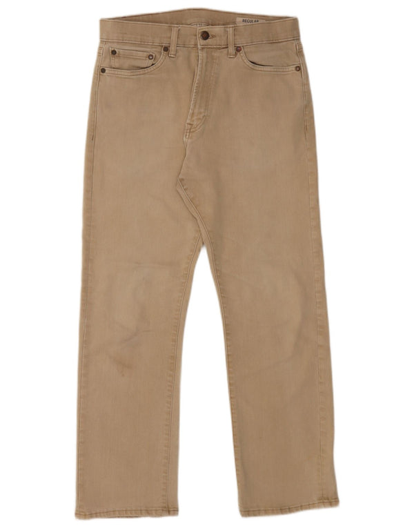 Marks & Spencer Mens Regular Fit Straight Jeans W30 L29 Beige Cotton