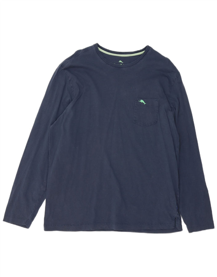 Męski top Tommy Bahama z długim rękawem, duży, granatowy, bawełniany