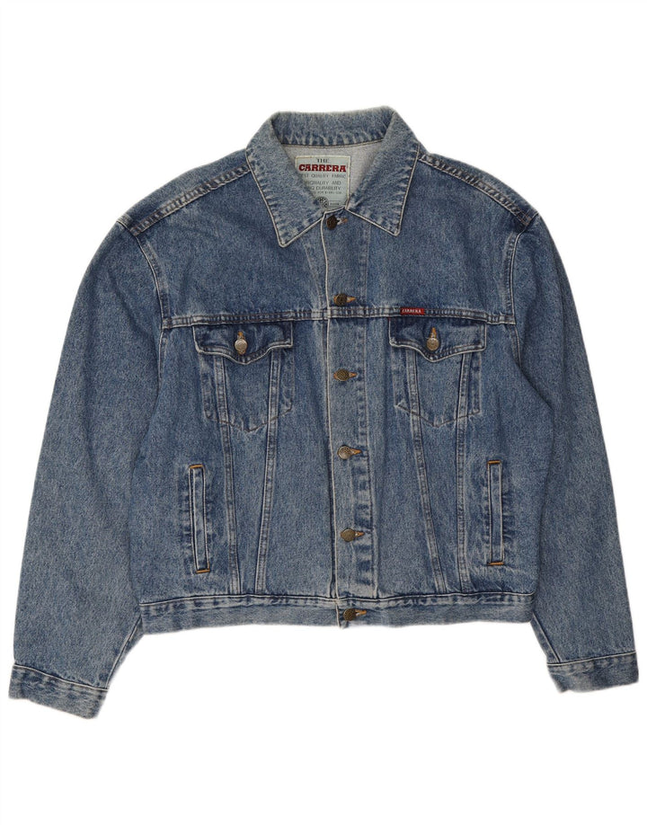 CARRERA Mens Denim Jacket UK 40 Large Blue Cotton