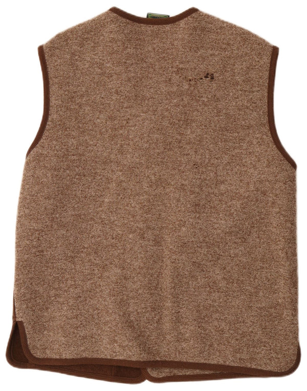 Pfister Mens Waistcoat EU 54 XL Brown Colourblock Wool