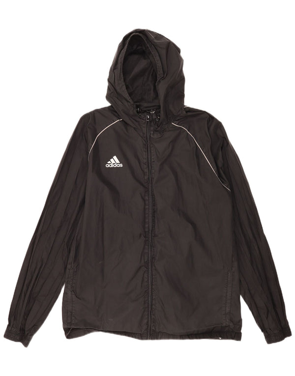 Męska kurtka przeciwdeszczowa Adidas z kapturem UK 42 XL Czarny nylon