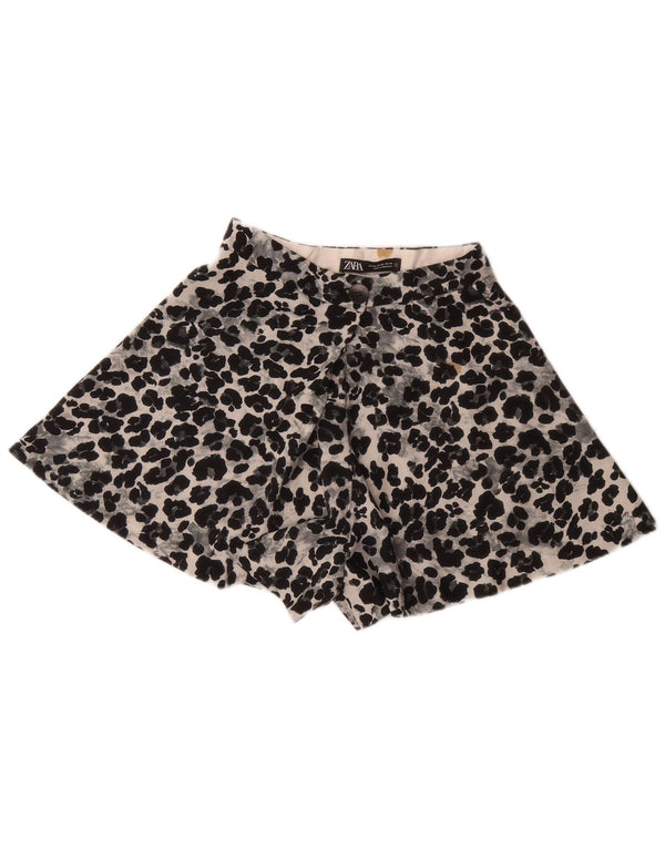 Szorty damskie Zara Cullotes XS W24 Czarny nadruk zwierzęcy