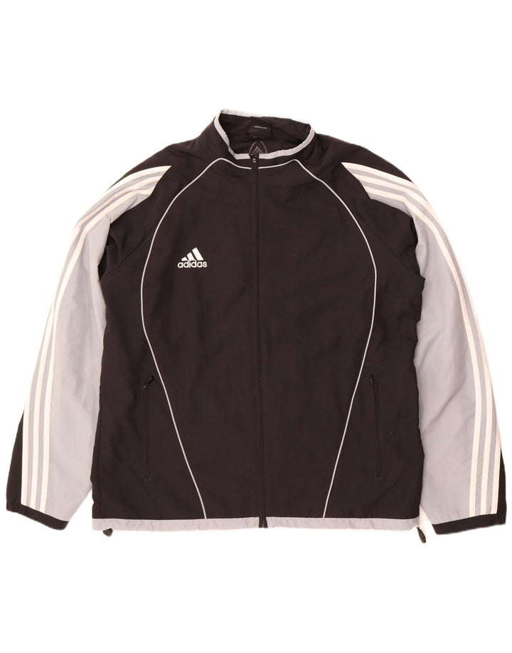 Adidas Męska bluza dresowa UK 46/48 XL Czarny poliester z blokami kolorów