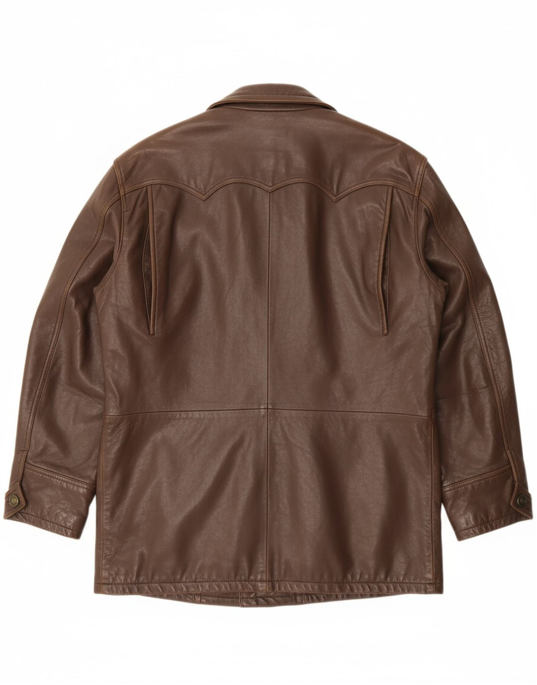 VINTAGE Mens Leather Jacket IT 52/54 Large Brown Leather