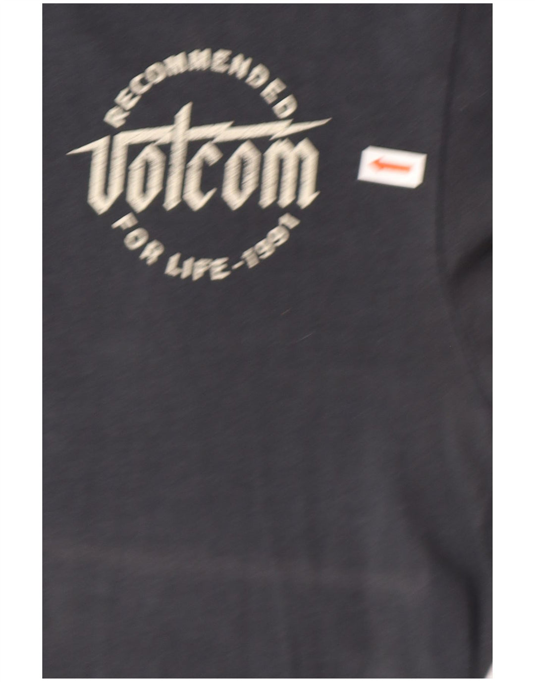 Męski T-shirt z grafiką Volcom o nowoczesnym kroju, mały, granatowy, bawełniany