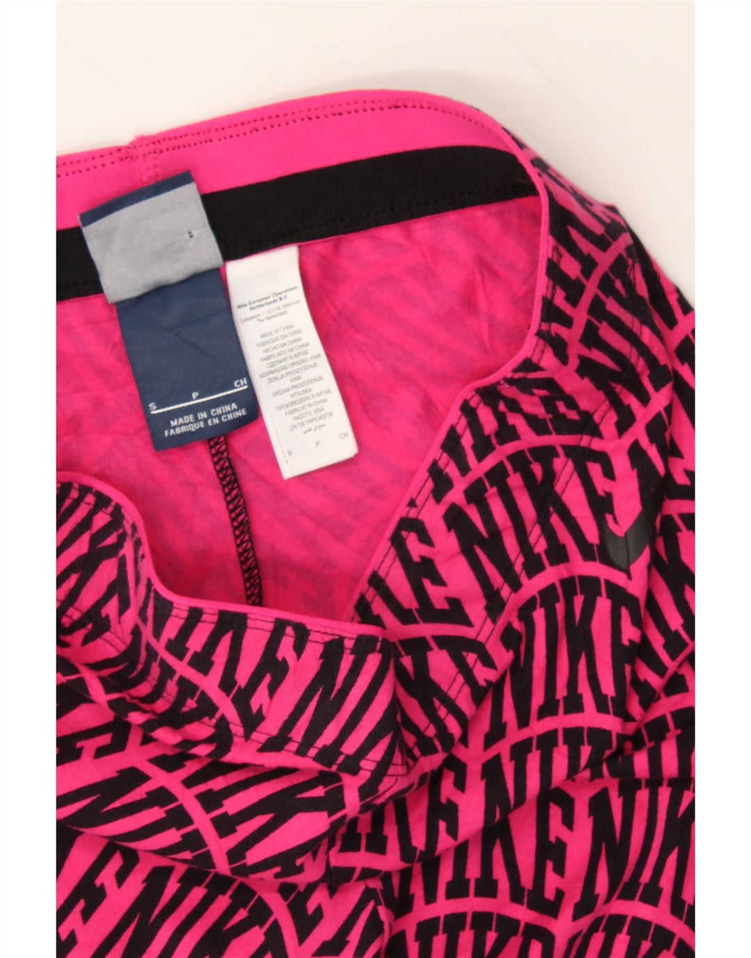 NIKE Womens Graphic Capri Leggings UK 8 Small Pink Cotton Vintage Nike and Second-Hand Nike from Messina Hembry 