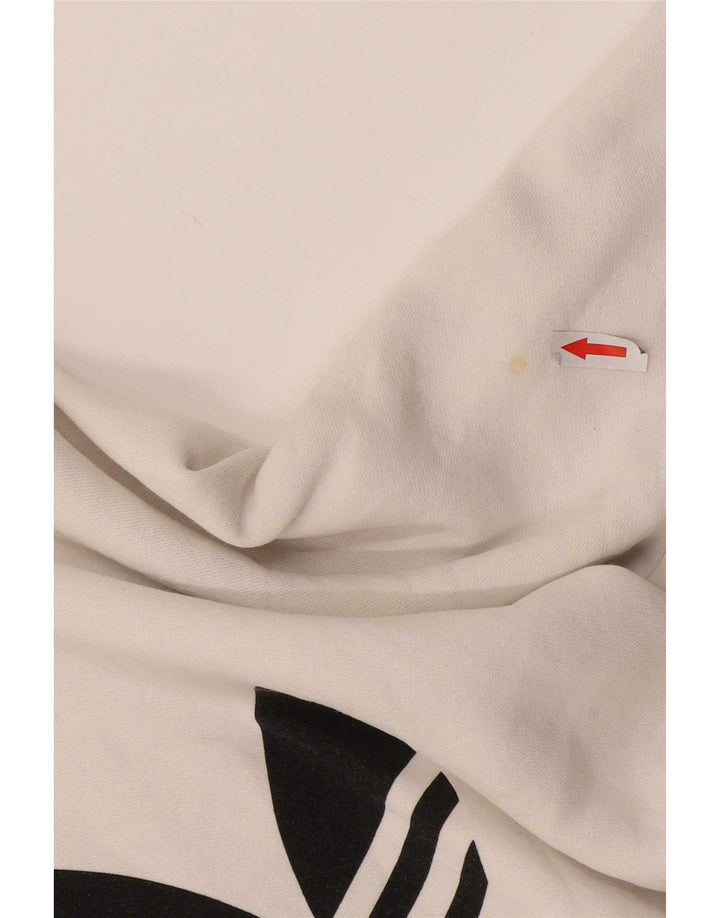 Adidas Męska bluza z grafiką, mała, biała, bawełniana