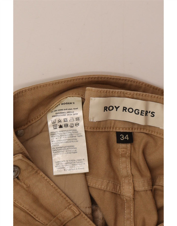 Męskie proste dżinsy Roy Rogers W34 L32 Brązowa bawełna