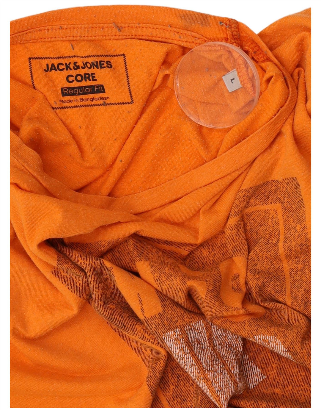 Męski T-shirt z grafiką Jack & Jones o regularnym kroju, duży, pomarańczowy