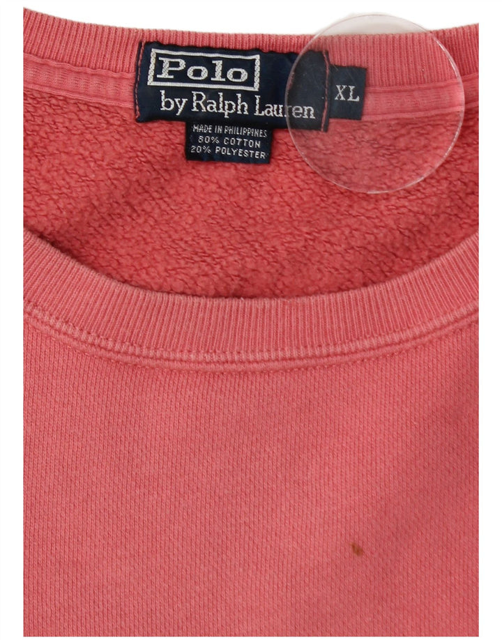 POLO RALPH LAUREN Męski sweter bluzowy XL Różowy, bawełniany