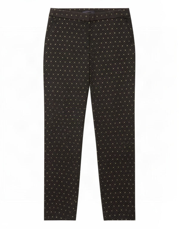 Damskie spodnie Chino Marks & Spencer UK 12 Medium W32 L28 Czarne geometryczne