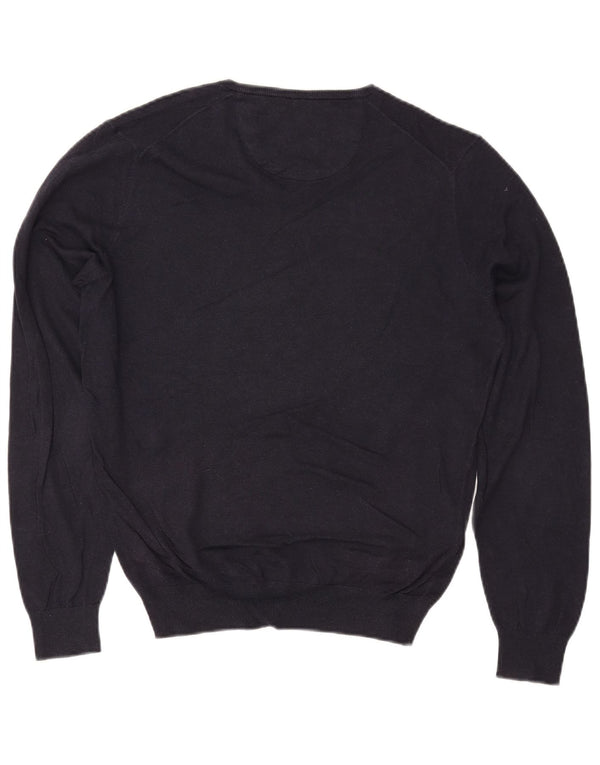 MASSIMO DUTTI Damski sweter oversize z dekoltem w kształcie litery V, UK 10, mały, granatowy