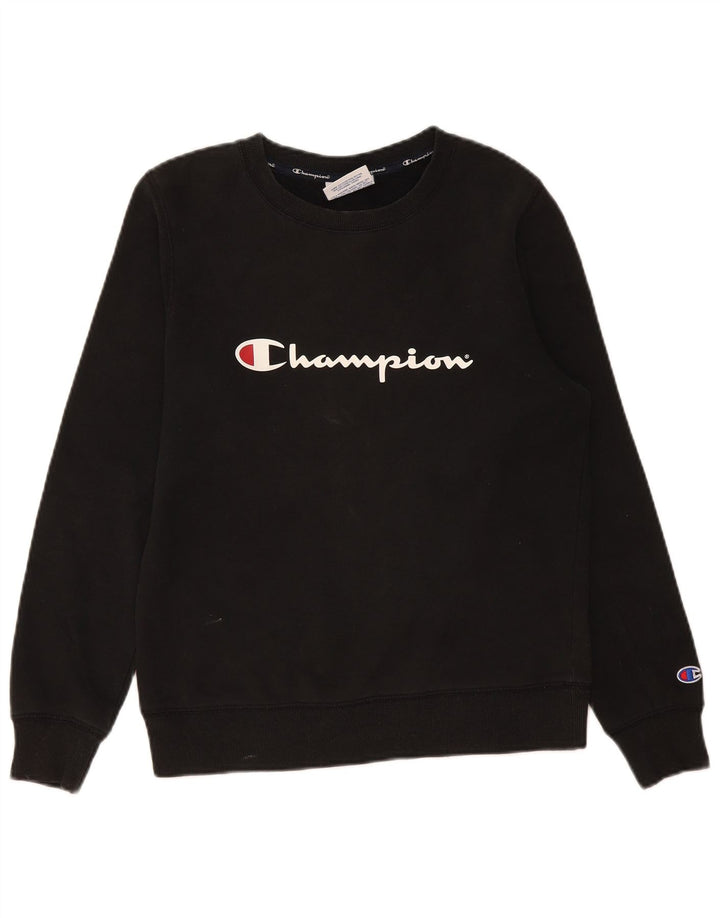 Męski sweter z grafiką Champion, mały, czarny, bawełniany